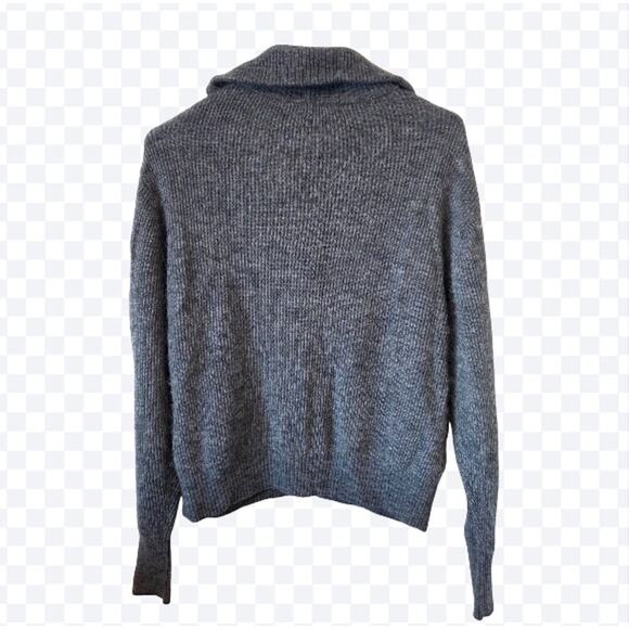 Quince Womens 1/4 Zip Wool Alpaca Blend Sweater Size Medium Gray - Picture 2 of 4